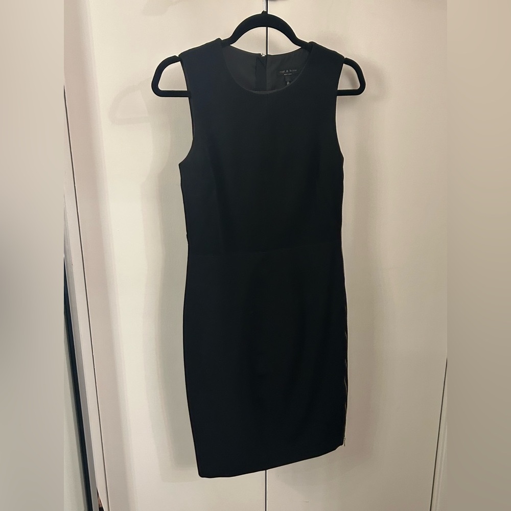 Rag & Bone Black Mini Dress Scuba Zipper